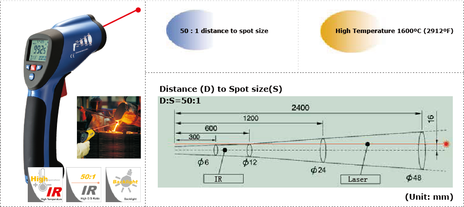 IR Thermometer CEM DT-81X (-50 to 500 degree) (100470)